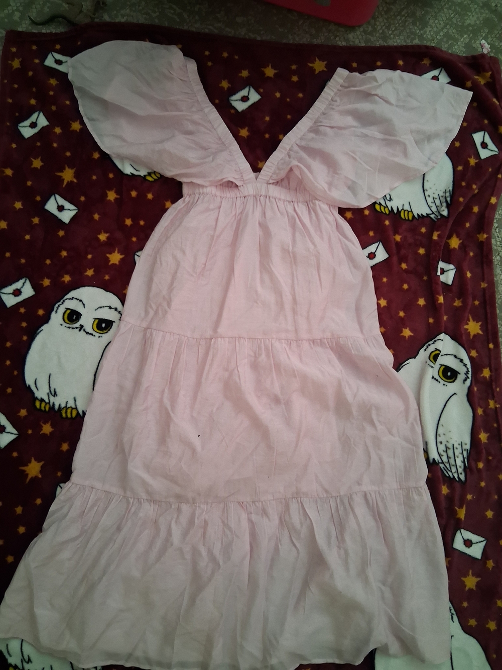 VENUS Light Pink Asymmetrical Ruffle Tiered Dress